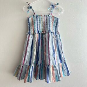 Crewcuts Metallic Stripe Smocked Top Dress 3t
